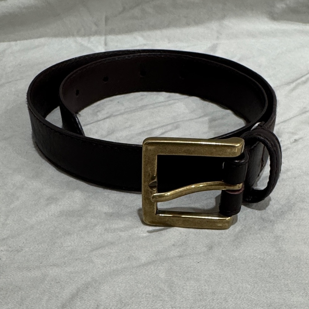 Janie and Jack Boys Brown Leather Belt with Gold Buckle